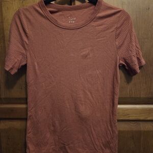 a new day Burnt Orange Ribbed Tee